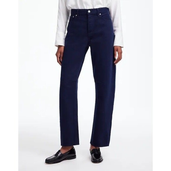 MADEWELL The Darted Barrel-Leg Jean Garment-Dyed Denim 28 Juniper Berry Blue B28 - Picture 1 of 7